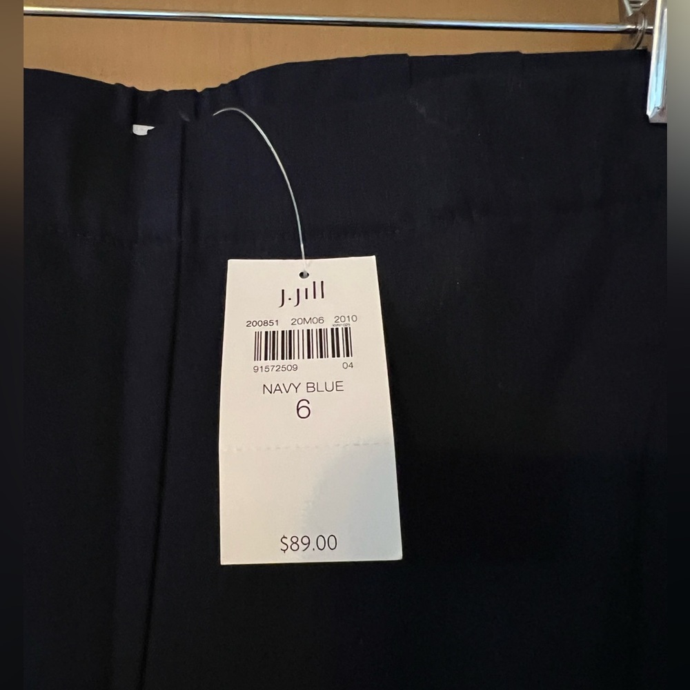 JJill navy blue bistretch knit pull on pants, misses 6, NWT - Picture 2 of 9